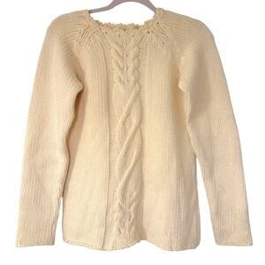 Tivoli Cable Knit Sweater Women’s Small Cream Neutral Minimalist Soft Cozy Warm